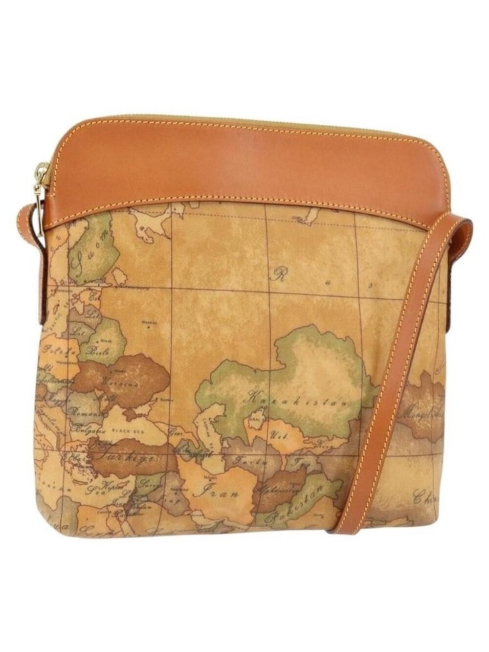 Authentic PRIMA CLASSE Shoulder Bag Leather PVC Beige Gold